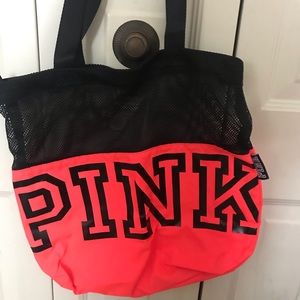 PINK mesh tote